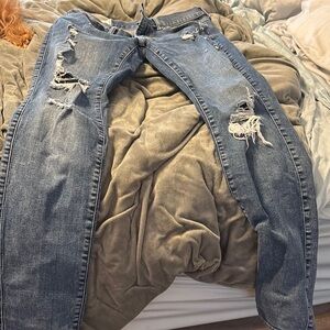 Blue Skinny Distressed Jeans